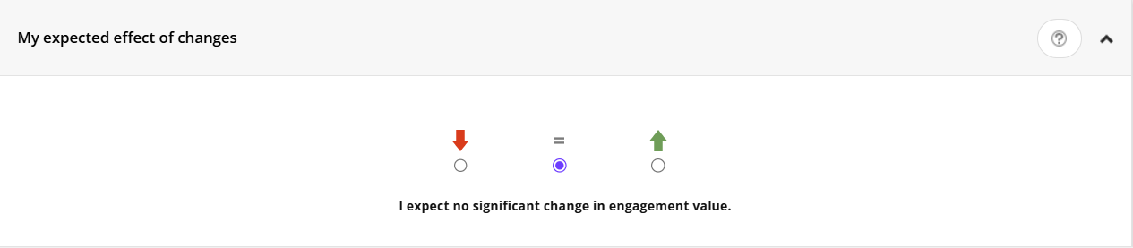The My expected effect of changes section