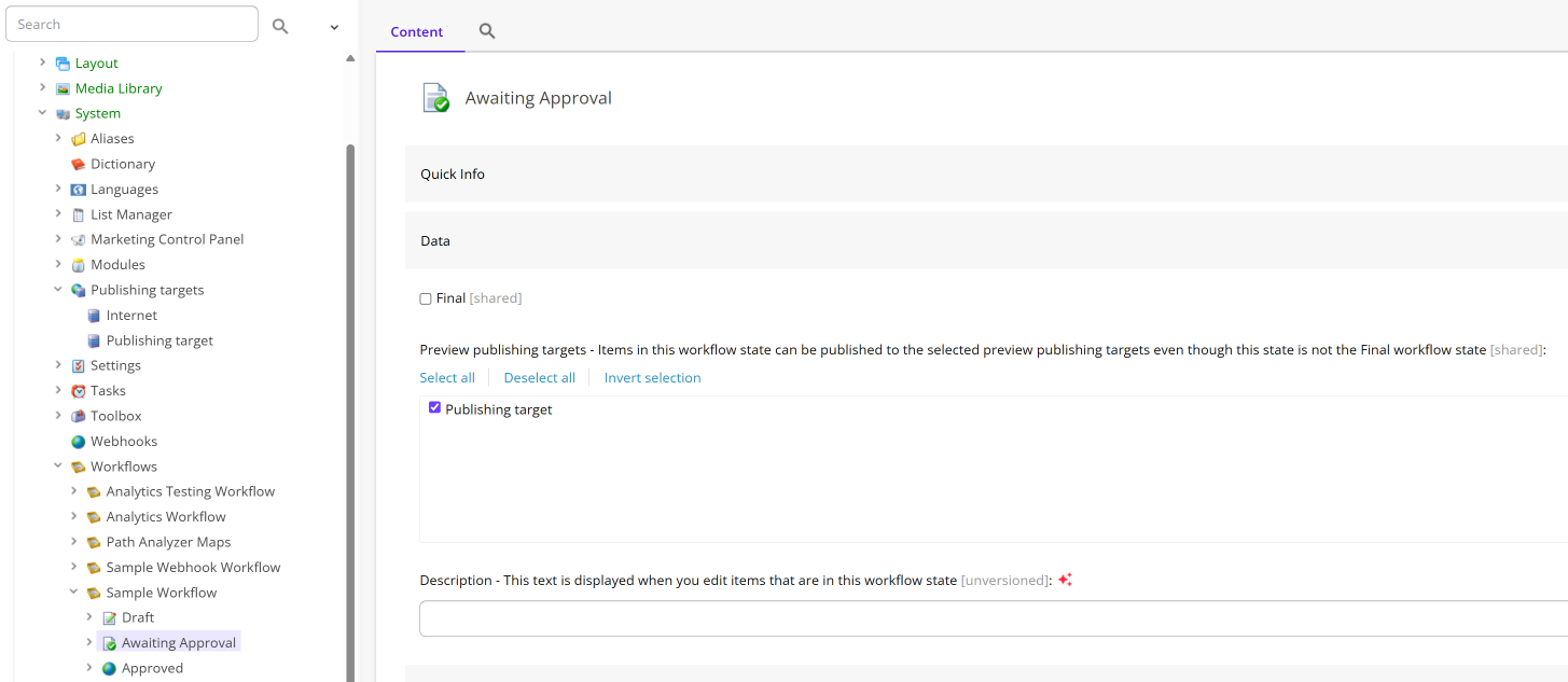 mapping the publishing workflow to a target