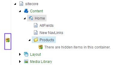 The Item Buckets icon in the Content Editor