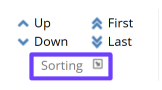 Open the sort order window Open the sort order window