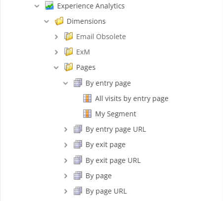 Click and expand the dimension where you want to store the segment Click and expand the dimension where you want to store the segment