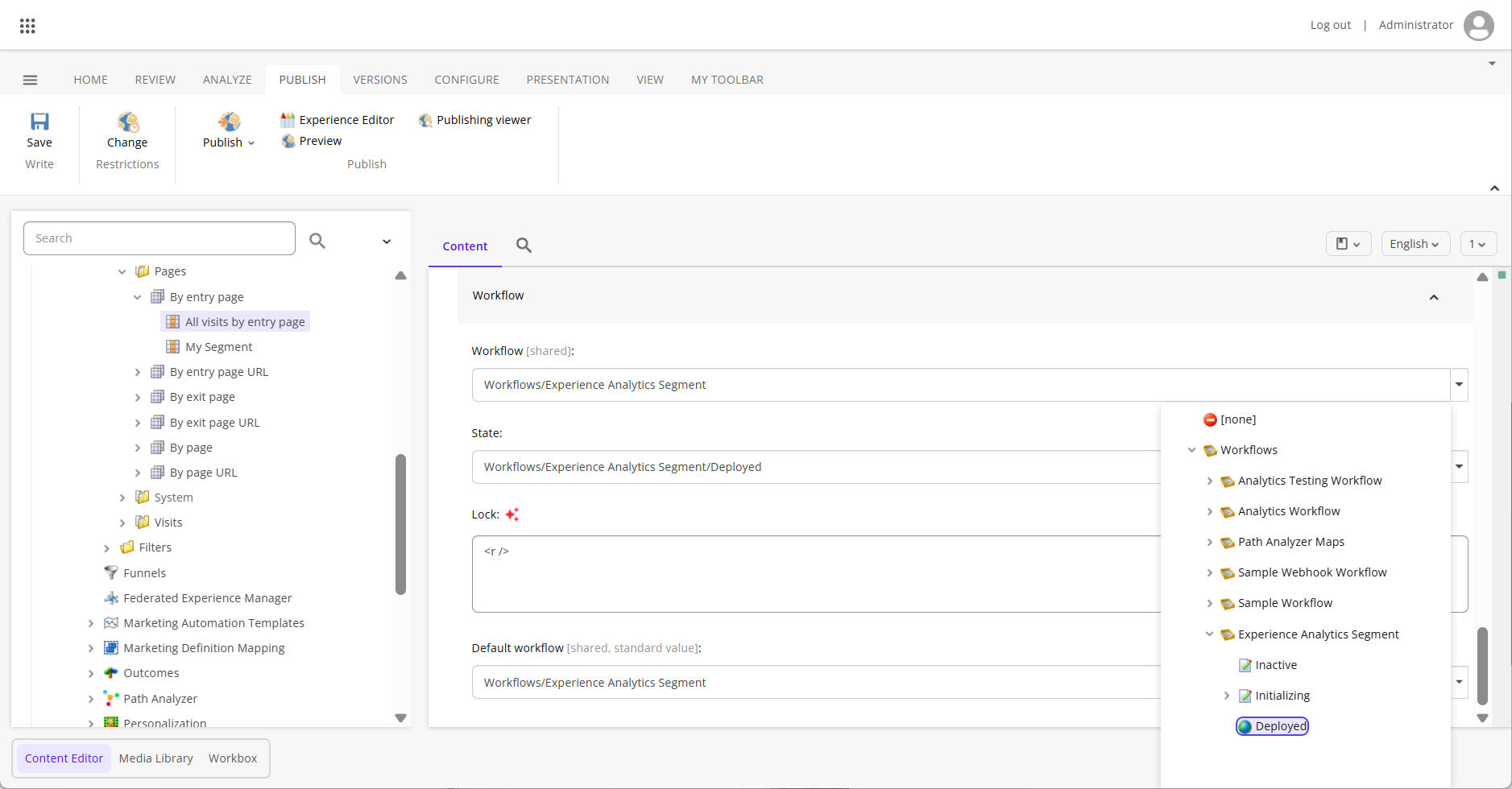In the Experience Analytics folder, click Initializing In the Experience Analytics folder, click Initializing