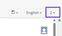 The versions drop-down menu