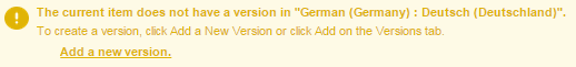 The Add a new language version notification The Add a new language version notification