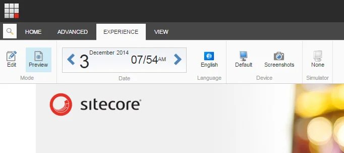 The Experience tab in the ribbon