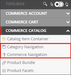 Commerce Catalog in the Toolbox Commerce Catalog in the Toolbox