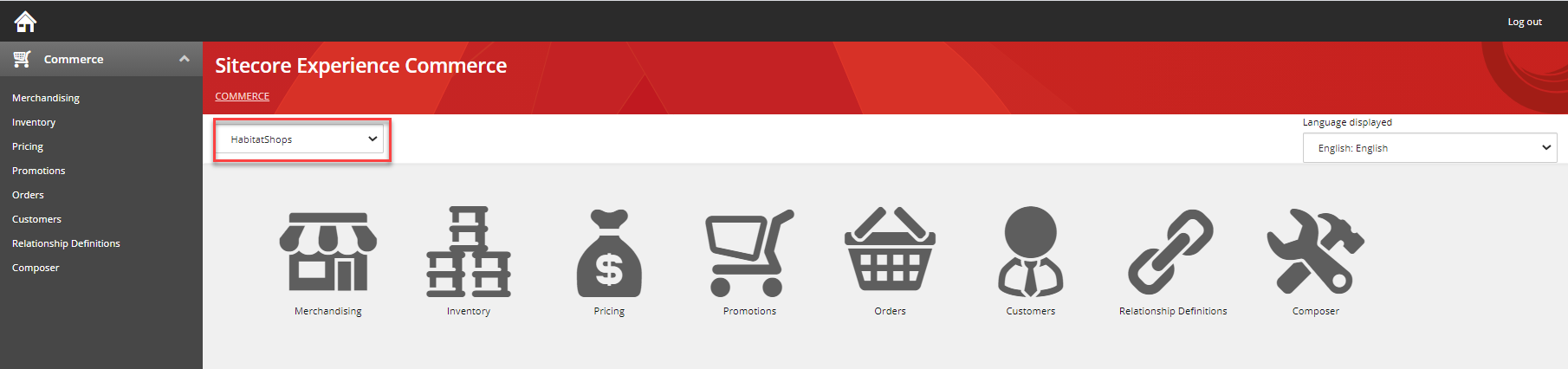 The location of the environment picker drop-down in the Business Tools user interface.