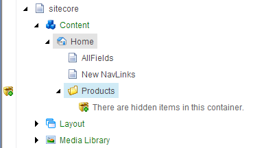 The Item Buckets icon in the Content Editor The Item Buckets icon in the Content Editor