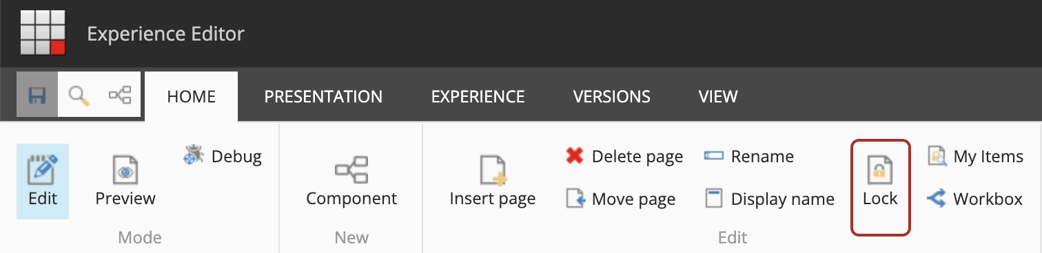 The Lock button on the Home tab The Lock button on the Home tab