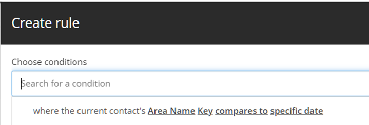 A screenshot of the Sitecore Rule Set Editor. A screenshot of the Sitecore Rule Set Editor.