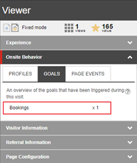 The Viewer panel with the Booking goal