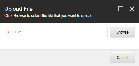 The Upload File dialog box