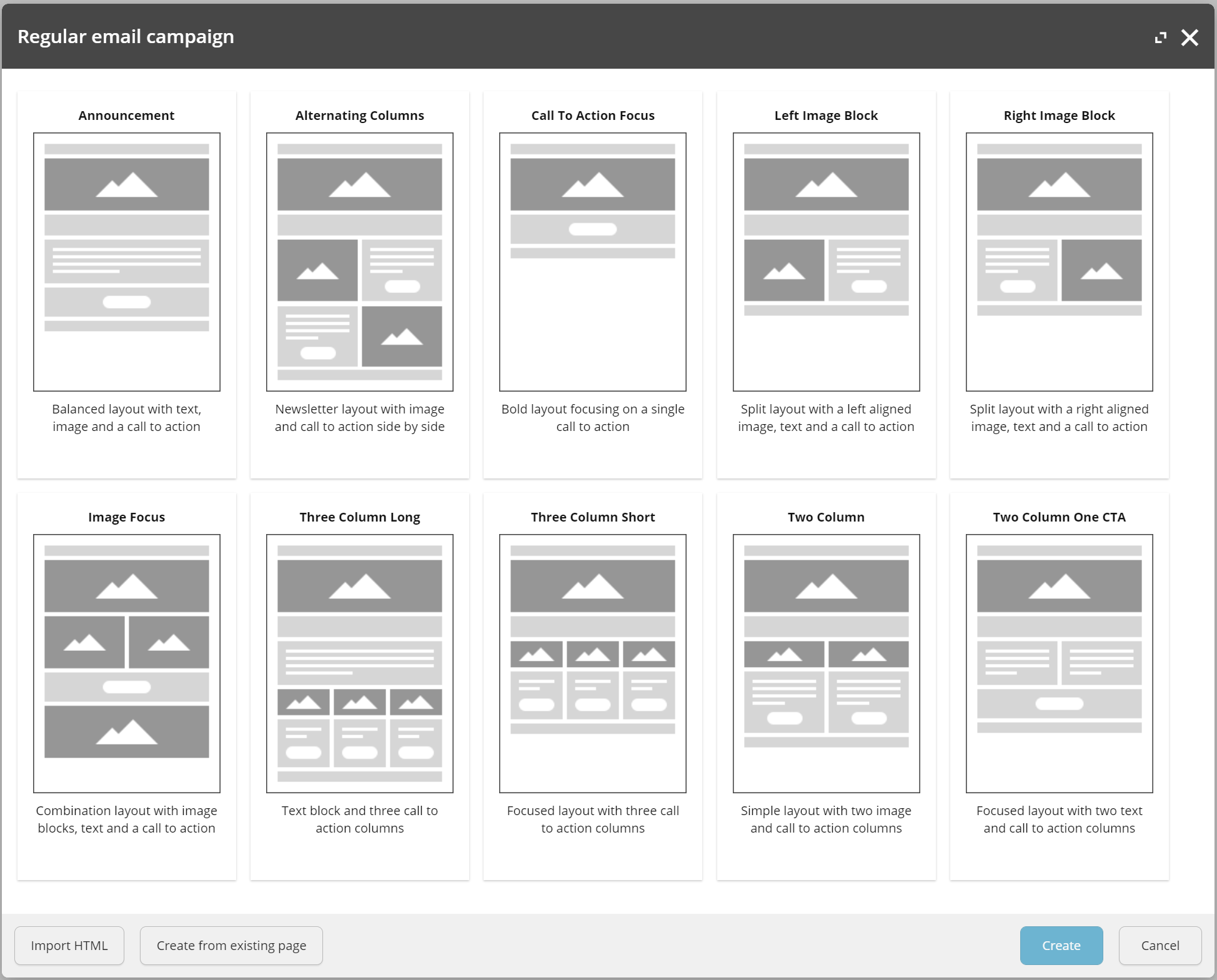 Email campaign templates