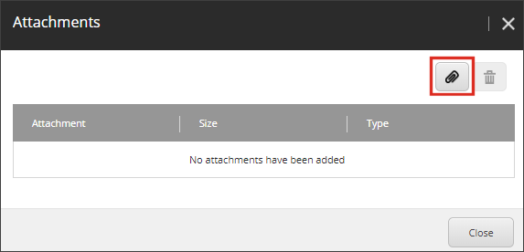 Attachments dialog box.