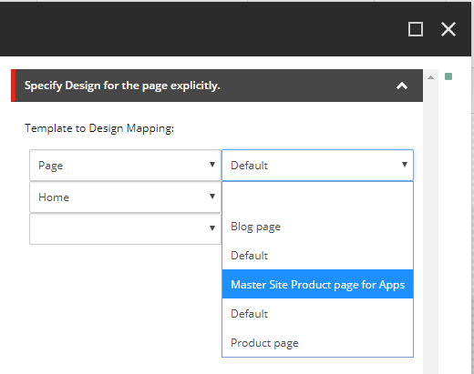 Specify a page design. Specify a page design.