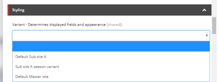 Select a variant from both local and shared site example. Select a variant from both local and shared site example.