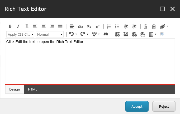 Rich text editor Rich text editor
