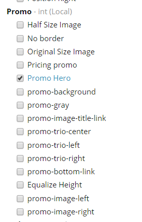 Select the Promo Hero style Select the Promo Hero style