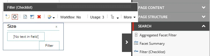 Click the cogwheel to change the checklist filter settings