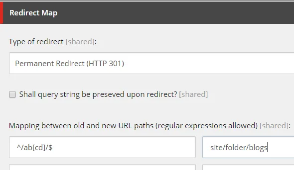 Redirect the page with a regular expression.