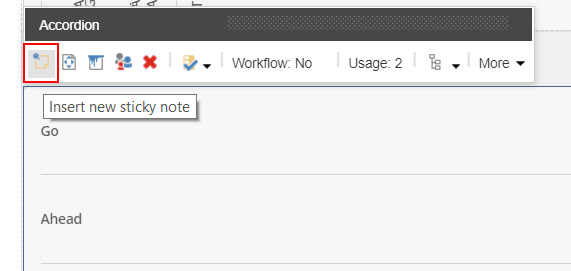 On the toolbar click Insert a sticky note