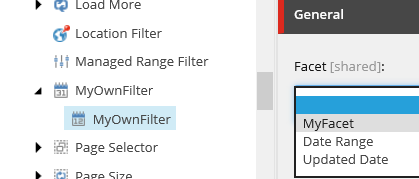 Navigate to the facet filter and select the facet. Navigate to the facet filter and select the facet.