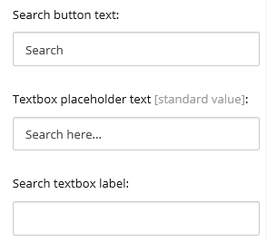 Enter the search button text and the search box placeholder text. Enter the search button text and the search box placeholder text.