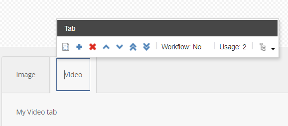 Use the Tab toolbar to change the order of the tabs.