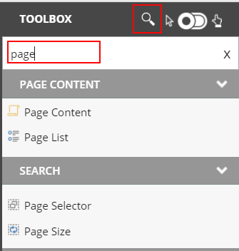 Toolbox search box