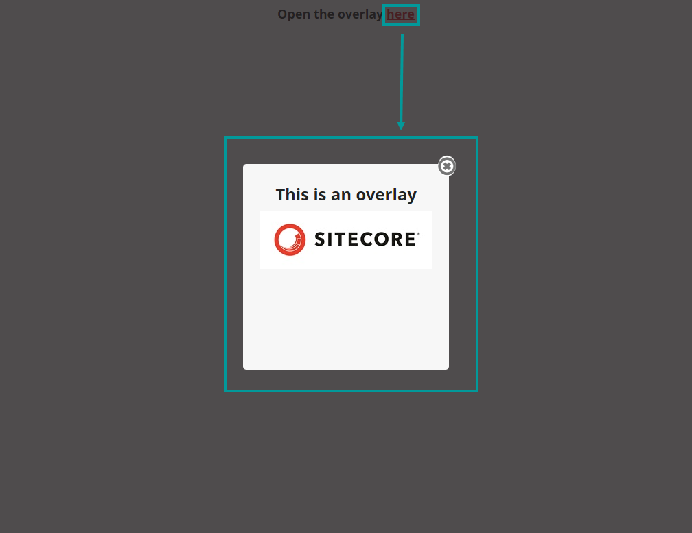 Example of what happens when you click an overlay link