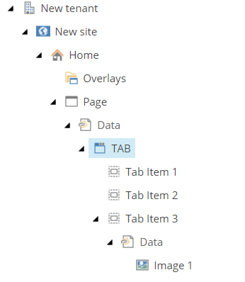 Tabs item in the content tree. Tabs item in the content tree.