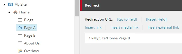 Request the exact redirect item in the content tree to trigger the redirection. Request the exact redirect item in the content tree to trigger the redirection.