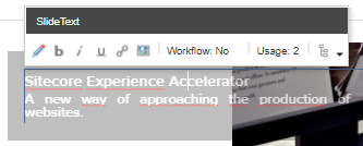 Use the floating toolbar to edit the carousel Use the floating toolbar to edit the carousel
