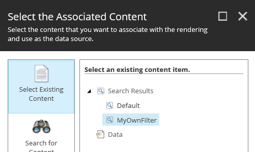 Select the search filter. Select the search filter.