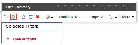 The Facet Summary filter lists all active filters