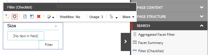 Click the cogwheel to change the checklist filter settings