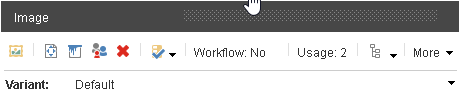 The floating toolbar for the Image component
