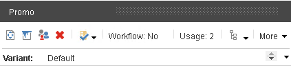 The floating toolbar for the Promo component.