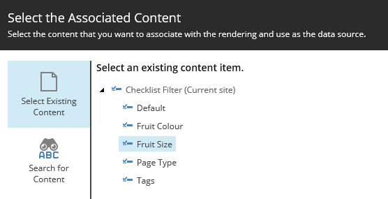 Select the data source for the filter.