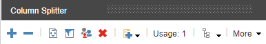 The Column Splitter toolbar The Column Splitter toolbar