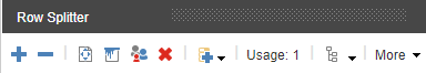 The Row Splitter toolbar The Row Splitter toolbar