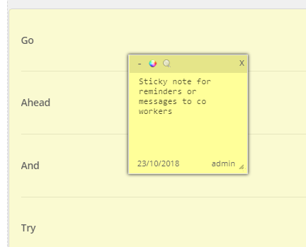 Color coding for sticky notes