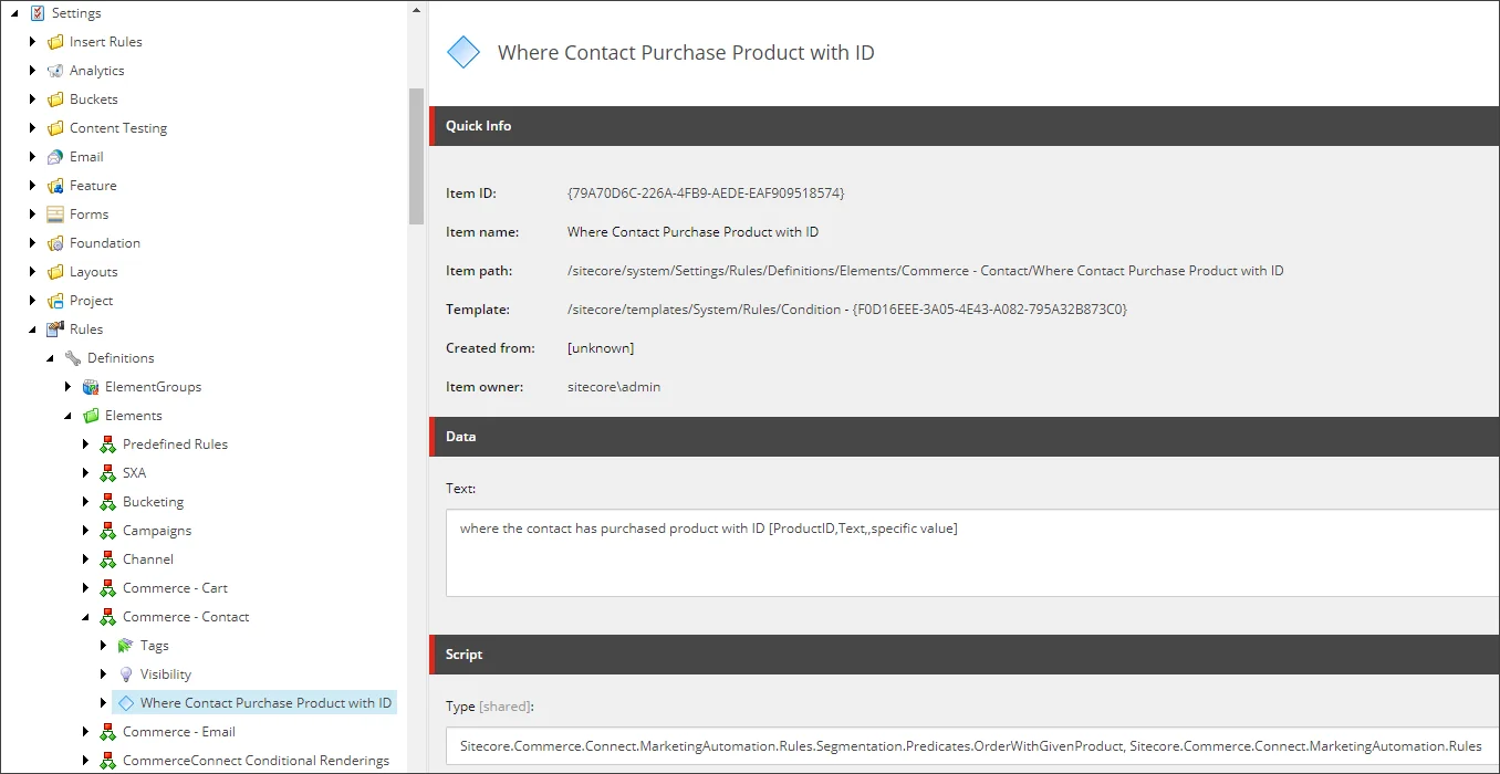 The segmentation predicate Where Contact Purchase Product with ID The segmentation predicate Where Contact Purchase Product with ID