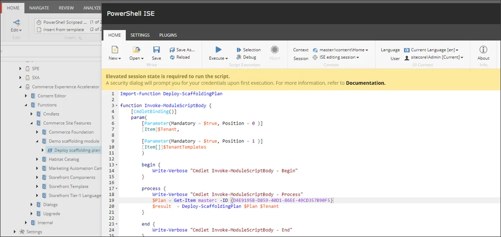 Example of a scaffolding plan deployment script