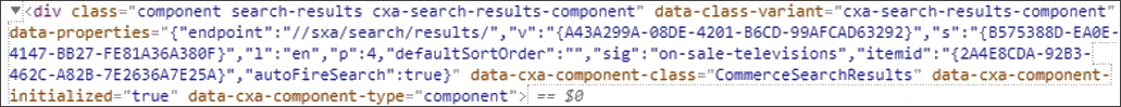 An example of the enclosing markup for the rendering