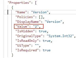 The version value property.