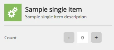 Illustration showing the user interface of the SingleItem activity type.