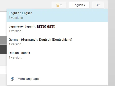 Select language and version