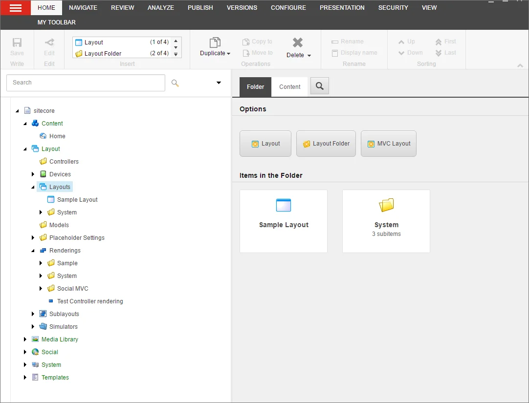 Select the Layout folder Select the Layout folder