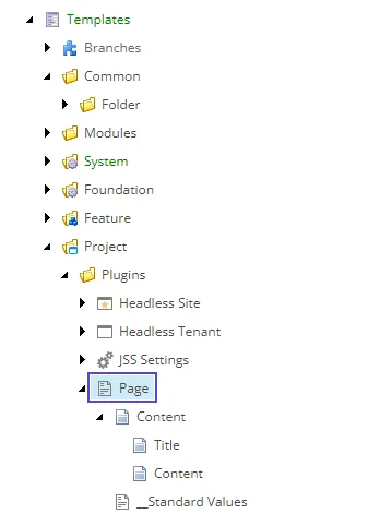 The data templates folder in Sitecore Content Editor The data templates folder in Sitecore Content Editor